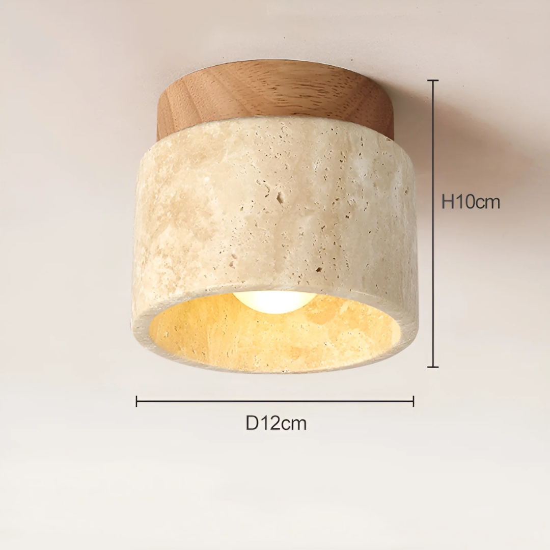 Wabi Sabi Yellow Marble Japanese Ceiling Lamp - TranquilStone | Bowlift