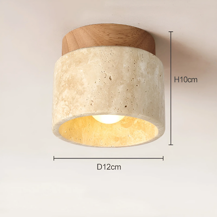 Wabi Sabi Yellow Marble Japanese Ceiling Lamp - TranquilStone | Bowlift