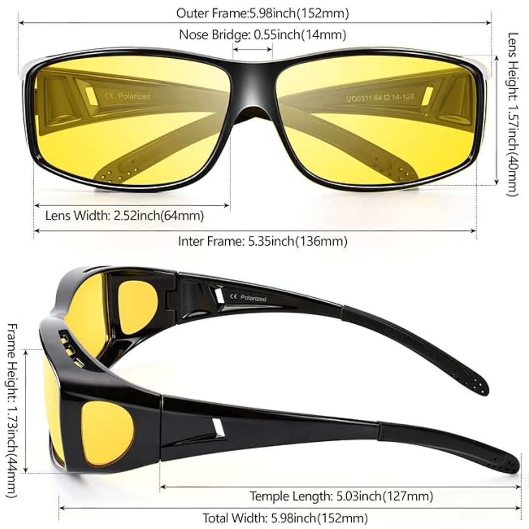 BowLift | Jeremy Night Vision Polarised Driving Glasses – Anti-Glare Glasses for Safer Night Driving
