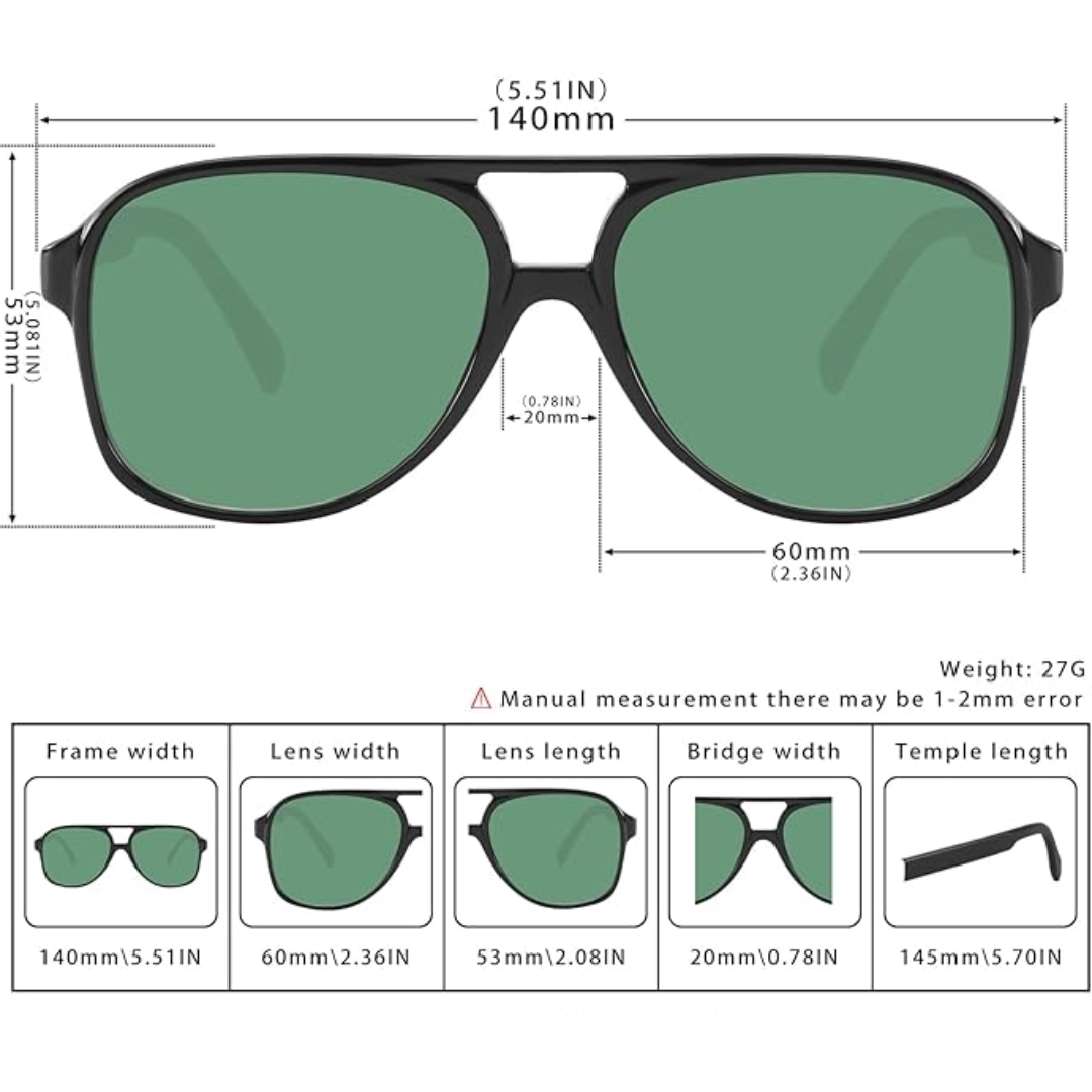 Retro Aviator Sunglasses - Indy | Bowlift