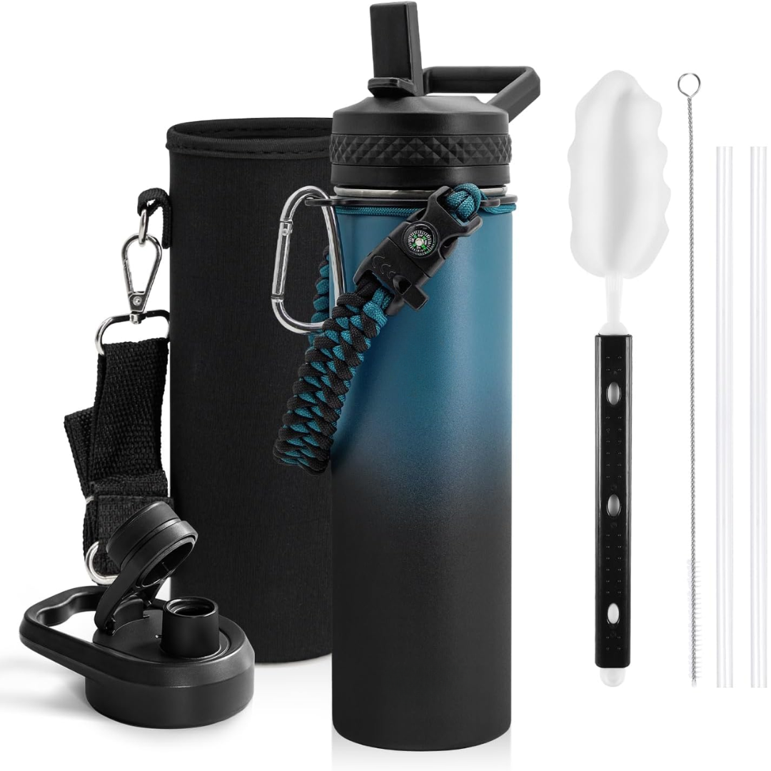 HydraPure – Duurzame Waterfles met Paracord Handvat Bowlift
