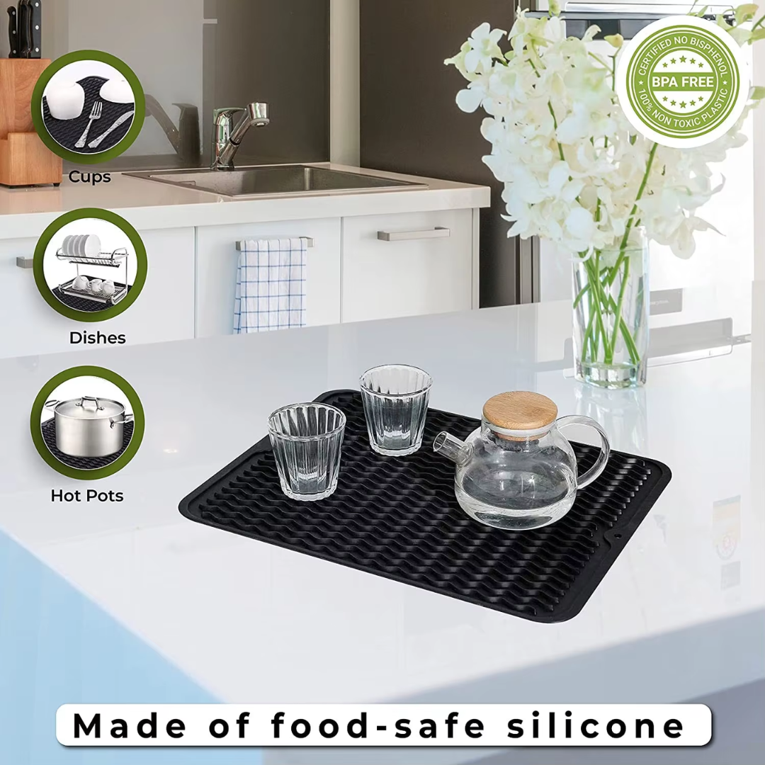 BowLift | KÜCHENWELLA Silicone Kitchen Mat | Heat Resistant & Non-Slip | Dish Mat, Refrigerator & Drawer Liner | BPA-Free & Easy to Clean