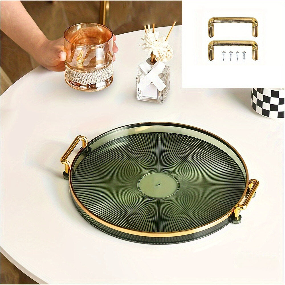 Gilded Elegance – Luxury Serving Tray with Golden Handles Bowlift