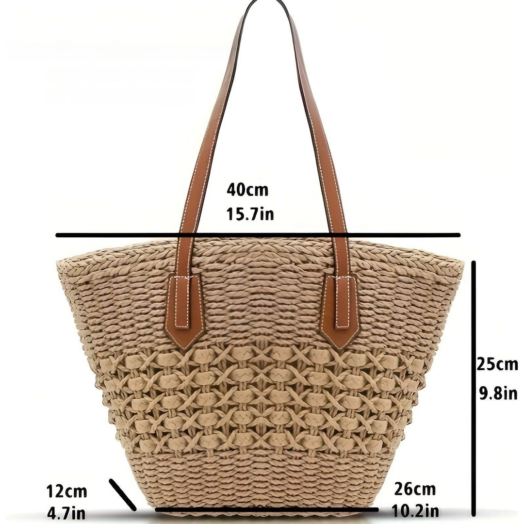 Straw beach bag – Large capacity & lightweight | Perfect for shopping and vacation | Bowlift