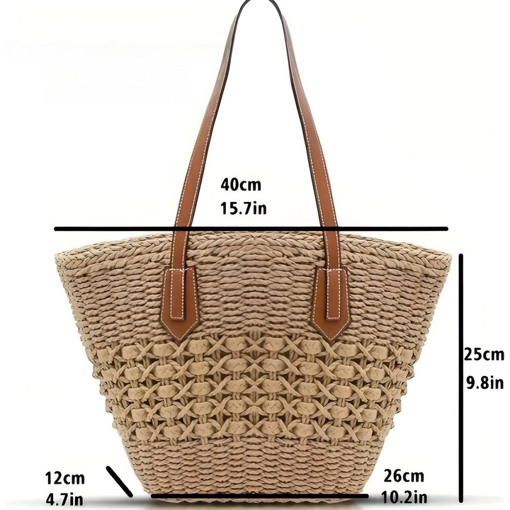 Straw beach bag – Large capacity & lightweight | Perfect for shopping and vacation | Bowlift