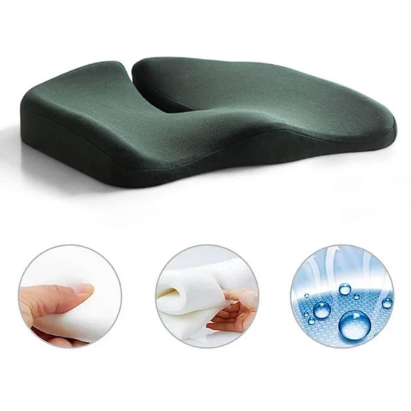 ErgoRelief Seat Cushion – Ergonomic Memory Foam Cushion for Back and Tailbone | Bowlift