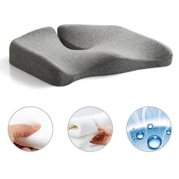ErgoRelief Seat Cushion – Ergonomic Memory Foam Cushion for Back and Tailbone | Bowlift