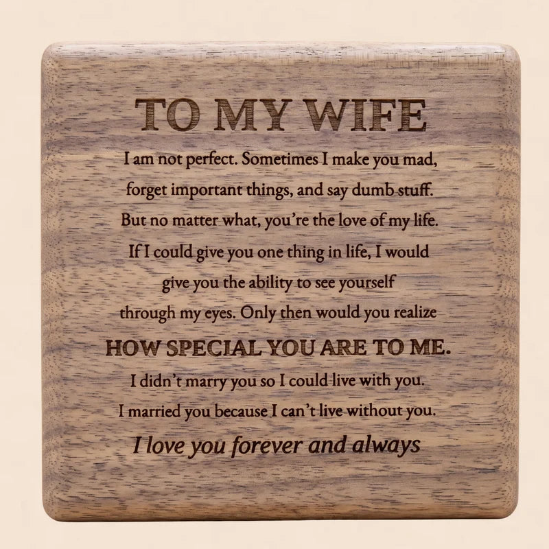 Forever Yours - Birthstone Heart Necklace & Engraved Walnut Box