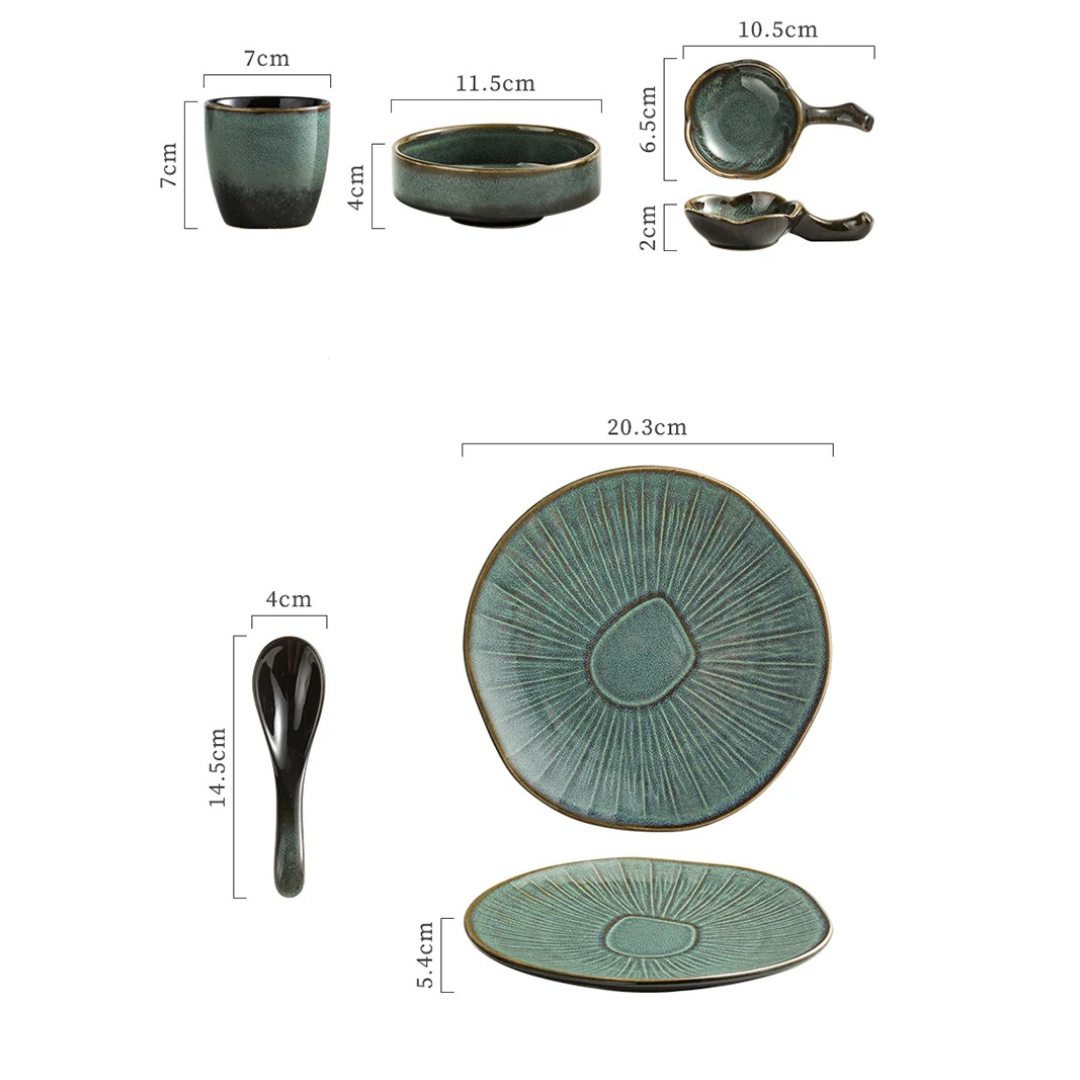 Ikari 5-Piece Dinnerware Set Bowlift