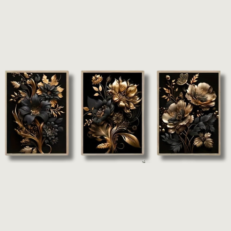 BowLift | LuxeBloom - Golden Flower Wall Decor