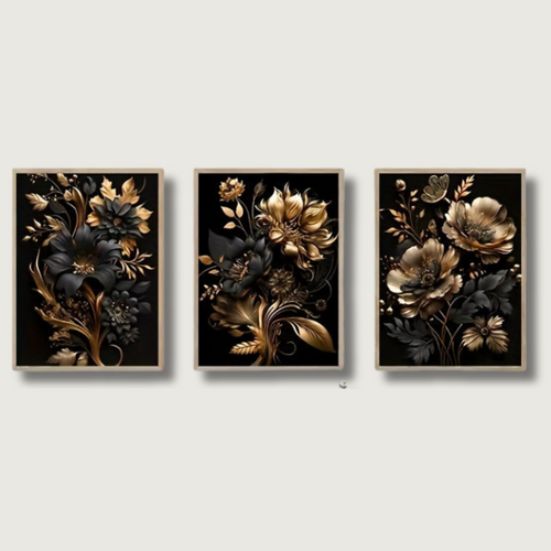 BowLift | LuxeBloom - Golden Flower Wall Decor