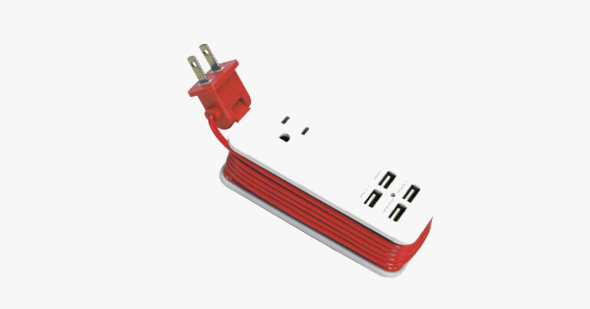 BowLift | Portable charging station with 4 USB ports - Universal socket & 1.5 m long cable - Best for travel