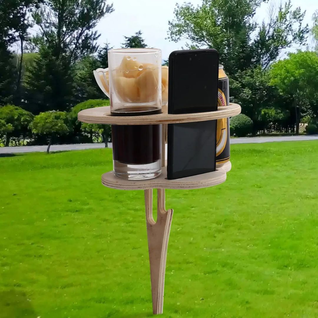 WineGlow Table - Double Portable Wine Table Bowlift