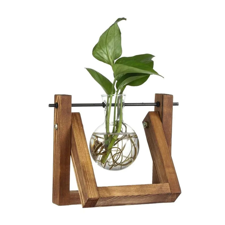 BowLift | Modern hydroponic pot with a wooden tray