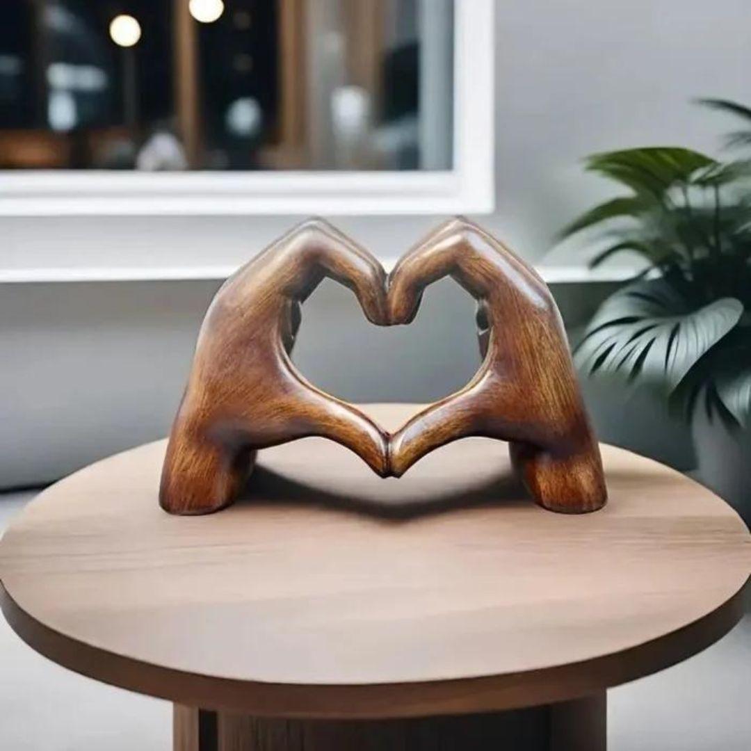 BowLift | LoveSculpt Handcrafted Wooden Heart Decoration – Symbol of Love & Connection for Home Decor