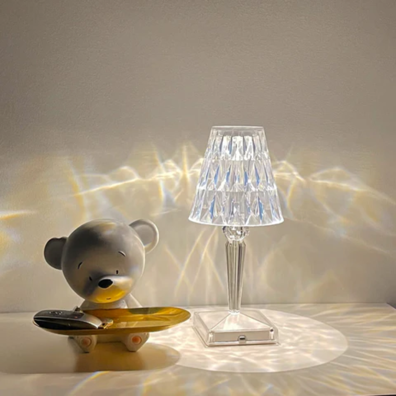CrystalLuxe Table Lamp - Elegant Crystal Table Lighting Bowlift