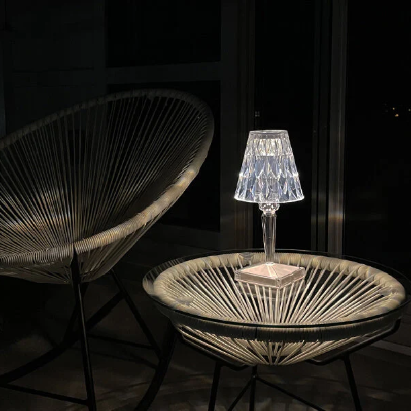 CrystalLuxe Table Lamp - Elegant Crystal Table Lighting Bowlift