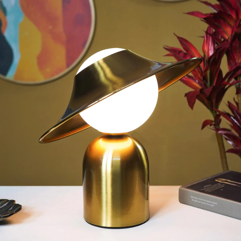 GoldAura Table Lamp - Elegant Golden Lighting for Home Bowlift