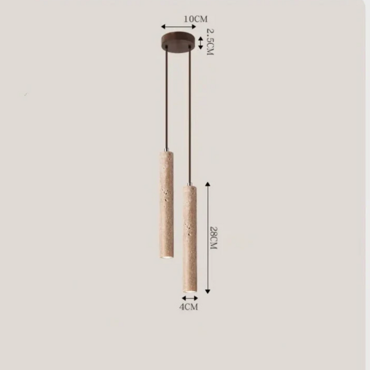 LumoLine – Wabi-Sabi Travertine LED Chandelier Bowlift
