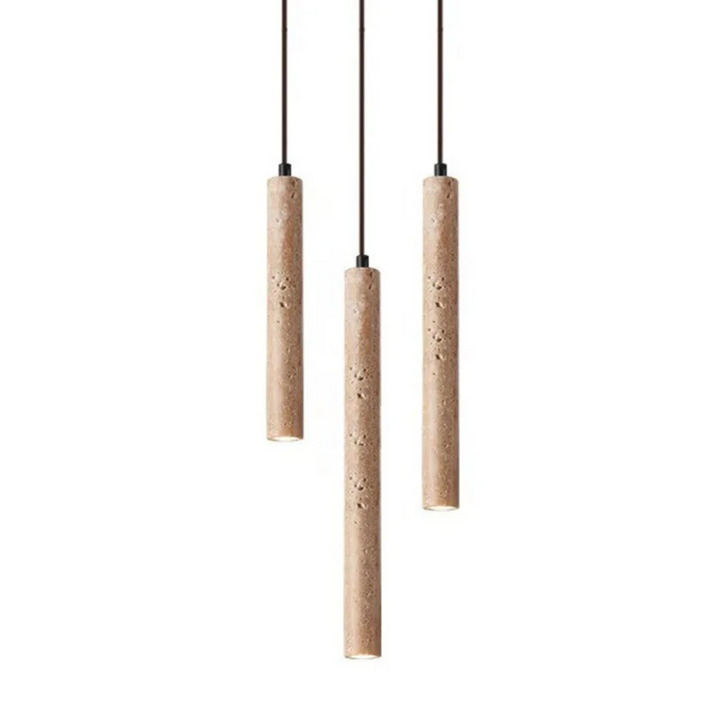 LumoLine – Wabi-Sabi Travertine LED Chandelier Bowlift