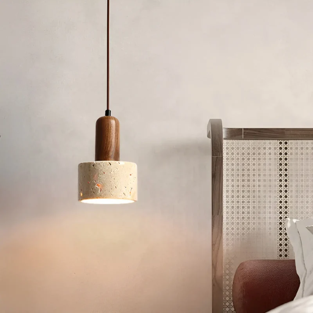 TranquilGlow - Elegant Wabi-Sabi Ceiling Lamp Bowlift