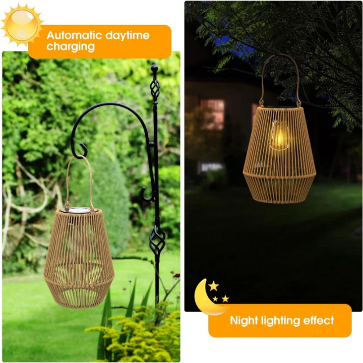 SunWeave - Handwoven Waterproof Solar Garden Lighting Bowlift