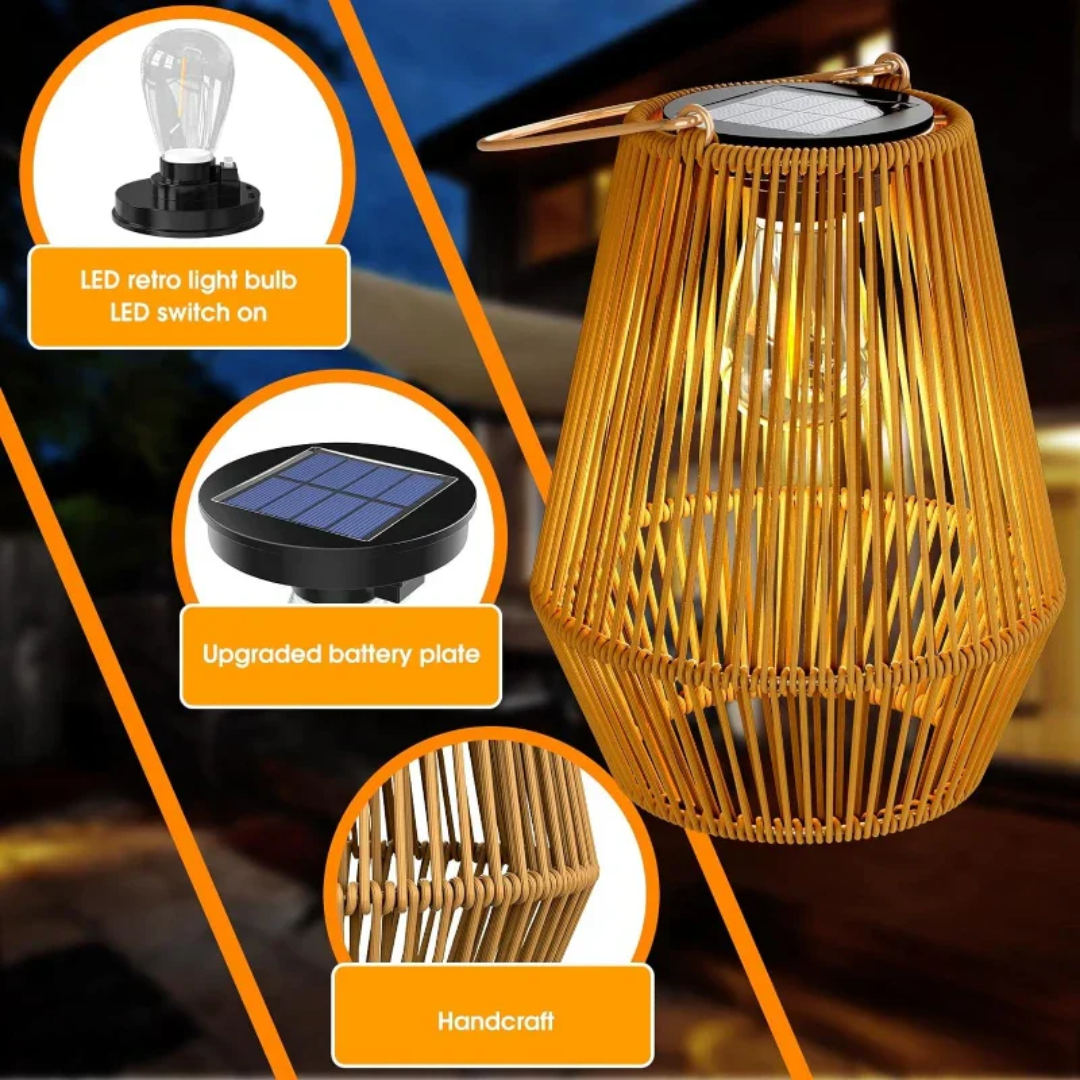 SunWeave - Handwoven Waterproof Solar Garden Lighting Bowlift