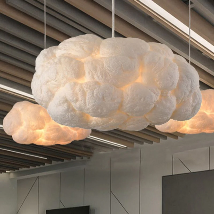 Designer Cloud LED Pendant Lamp White PVC/Cotton - Nimbus | Bowlift