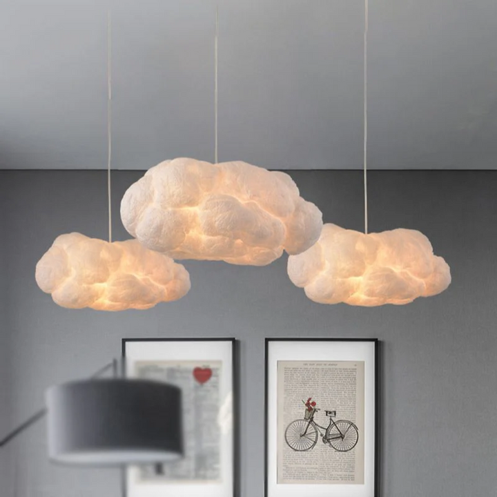 Designer Cloud LED Pendant Lamp White PVC/Cotton - Nimbus | Bowlift