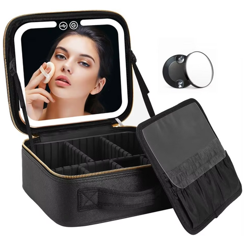Luxury Makeup Organizer with Illuminated Mirror Bowlift