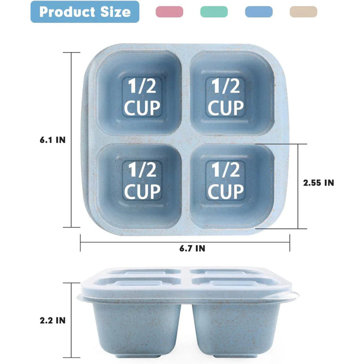 BowLift | Bento-Style 4-Compartment Meal Prep Boxes in 4-Pack – Sustainable and Practical