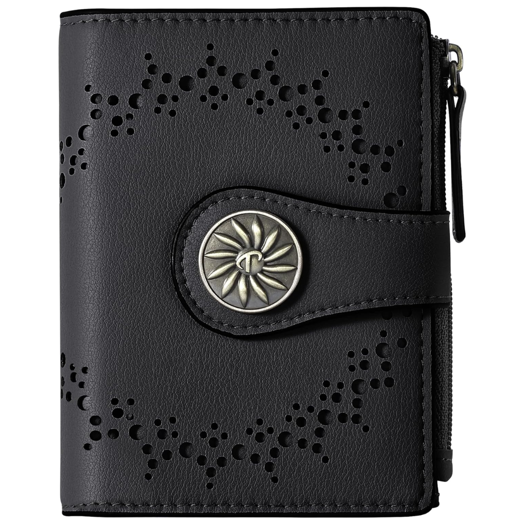 Elegant RFID Women's Wallet with Zipper Bowlift