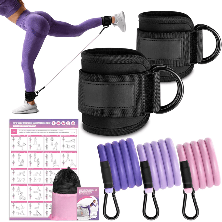 BowLift | resistance bands for buttocks & hips with ankle strap & training poster