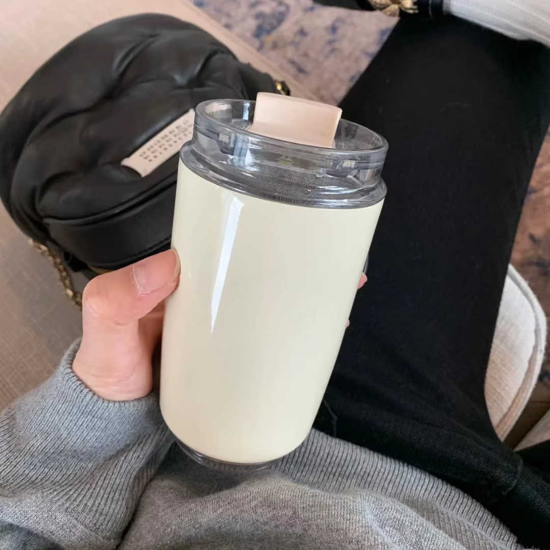 BowLift | Milk White Insulating Travel Mug – Stainless Steel Thermos Bottle