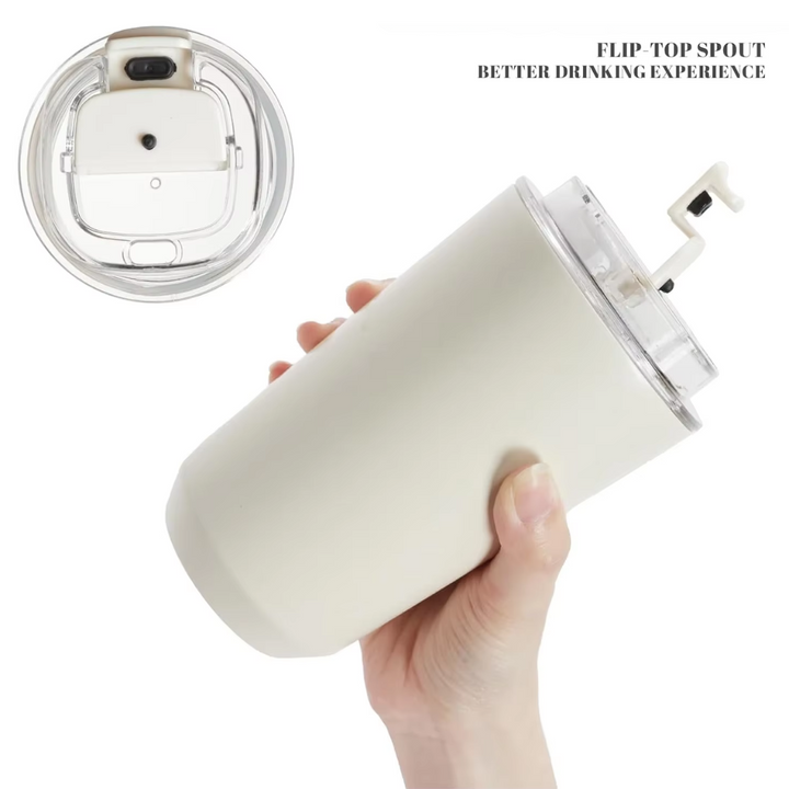 BowLift | Milk White Insulating Travel Mug – Stainless Steel Thermos Bottle