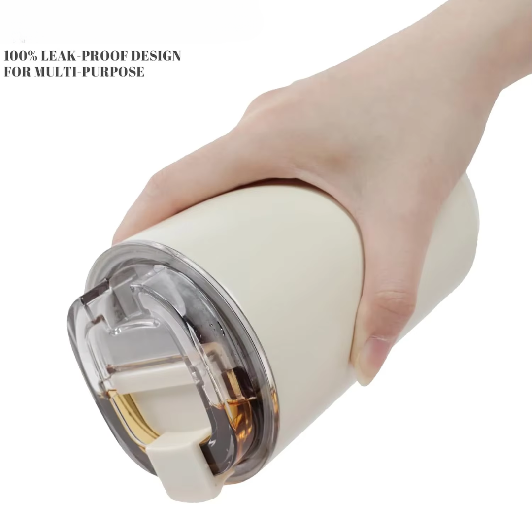 BowLift | Milk White Insulating Travel Mug – Stainless Steel Thermos Bottle