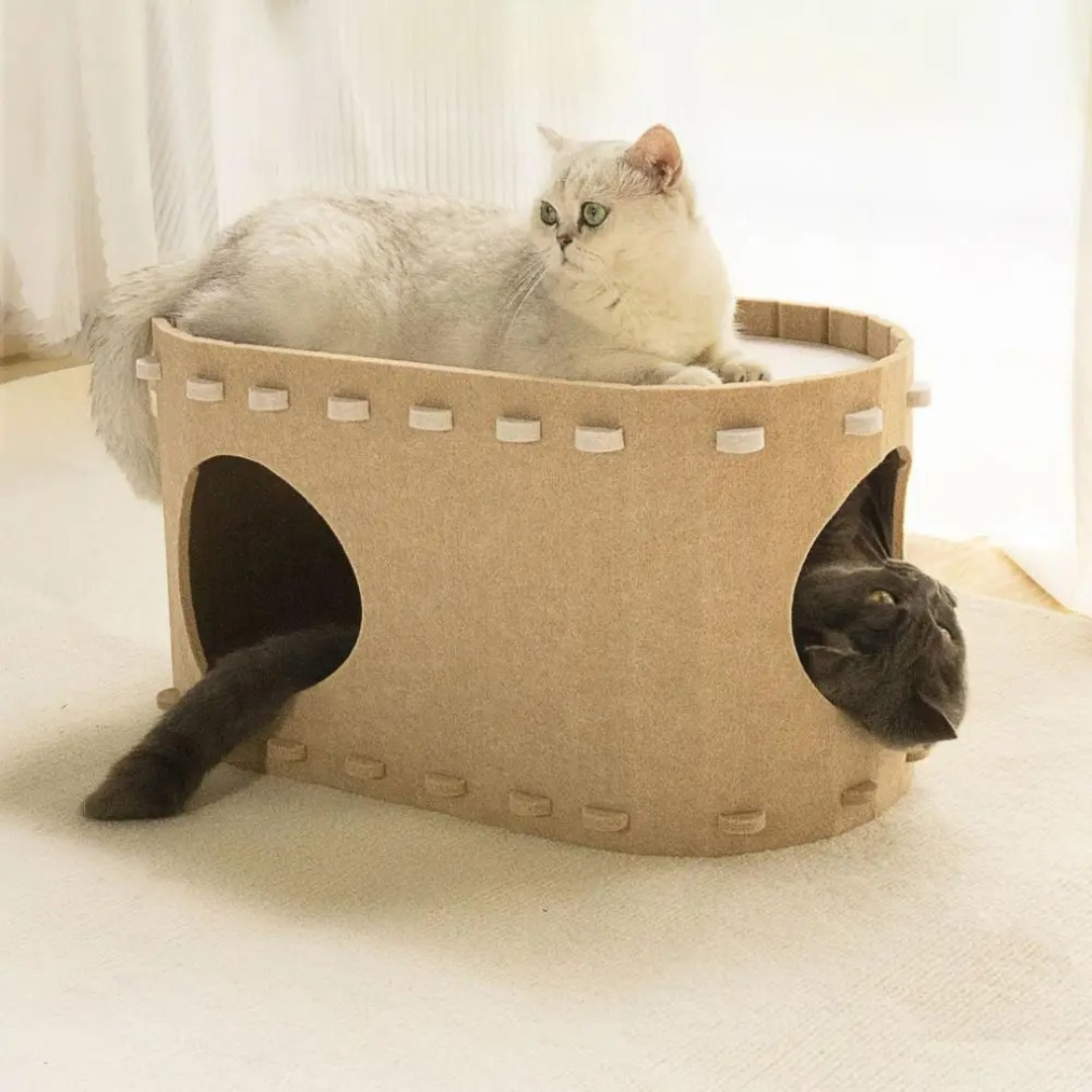 Cozy Felt Cat Cave Bowlift
