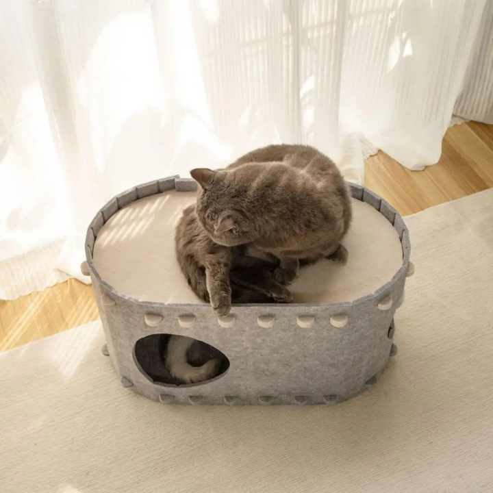 Cozy Felt Cat Cave Bowlift