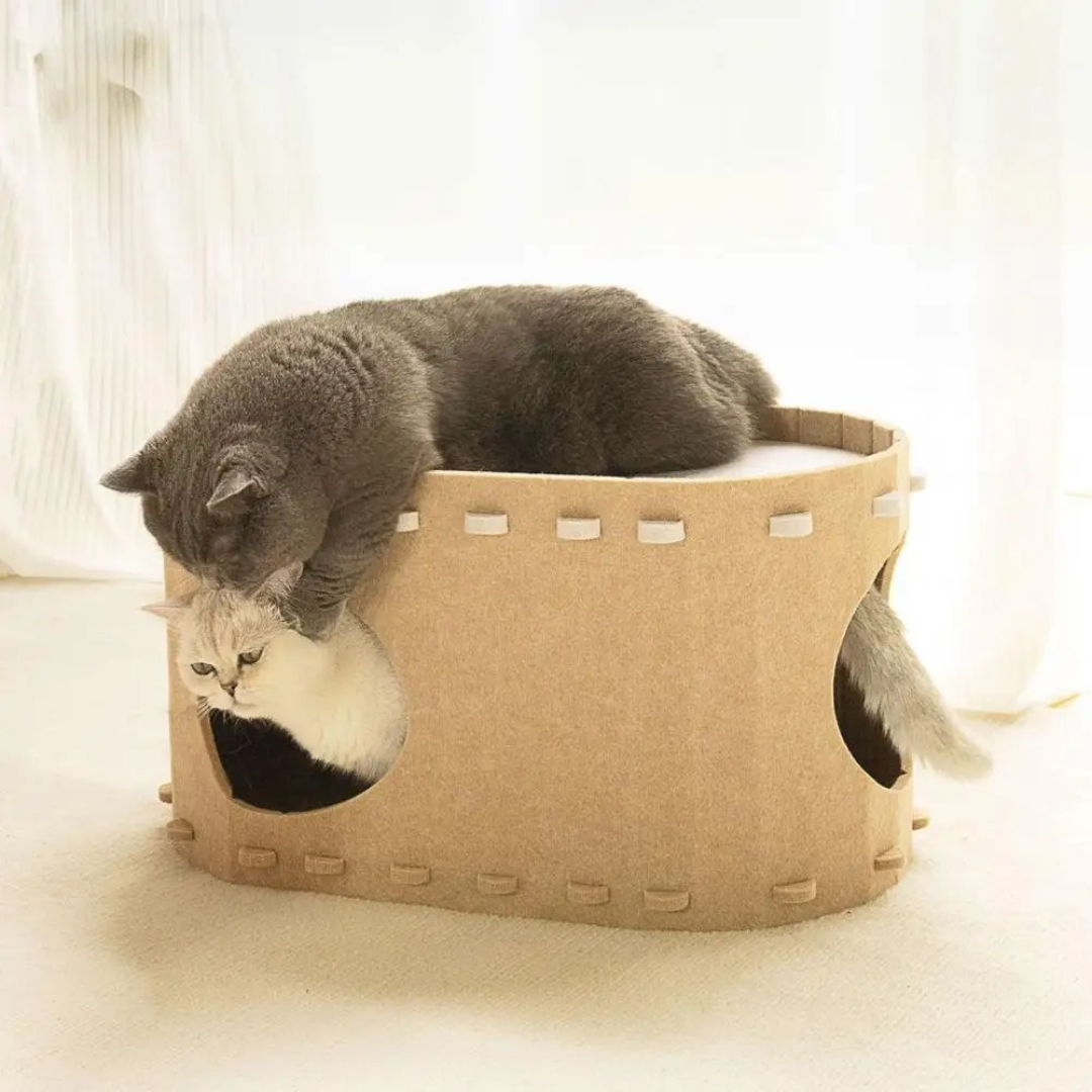 Cozy Felt Cat Cave Bowlift