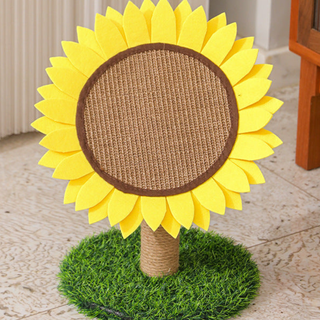 Cat Sunflower Scratching Post made of Sisal Bowlift
