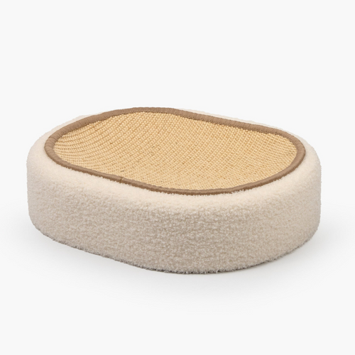 Premium Cat Sisal Scratching Bed in Beige Bowlift