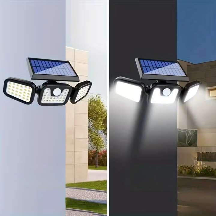Solar wall light with motion sensor – Bright outdoor lighting with 3 light modes | Weatherproof IP44 for garden, yard and garage | Bowlift