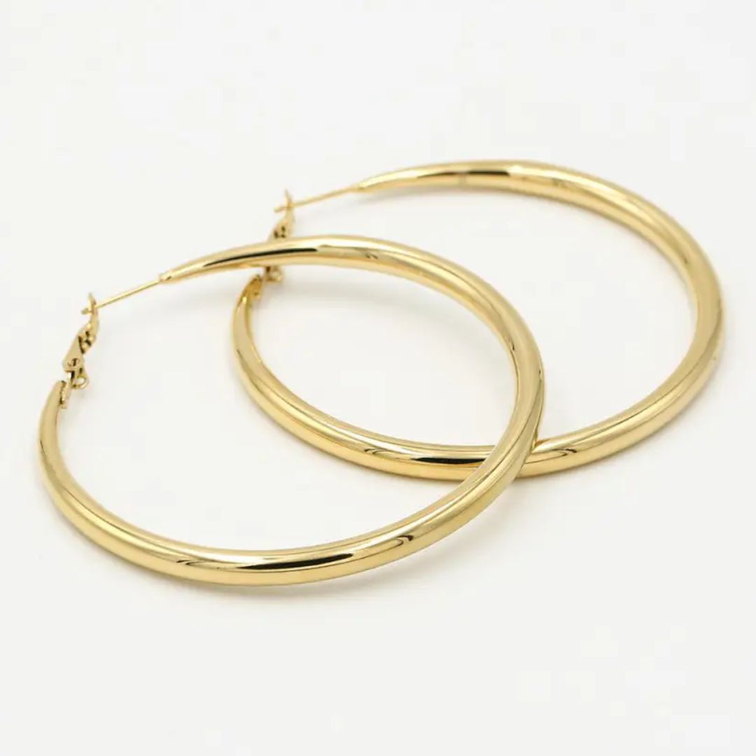Elegant Gold Hoop Earrings (60 mm) | Luxury Accessory for a Stylish Look Bowlift
