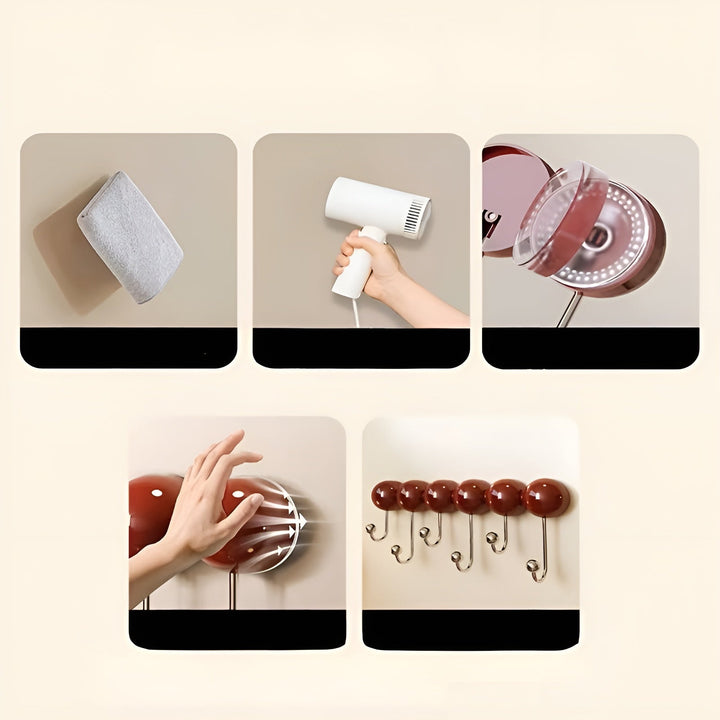 Shower hooks with suction cup – Strong hold without drilling | Perfect for bath and shower | Bowlift
