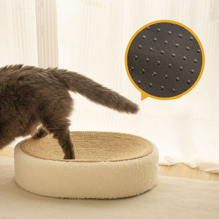 Premium Cat Sisal Scratching Bed in Beige Bowlift