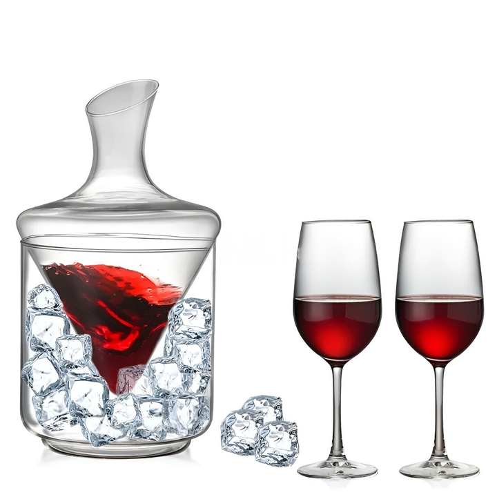Whisky Decanter with Ice Bucket – Lead Crystal Free Premium Glass | Stylish Set for Whisky, Vodka & Brandy | Bowlift