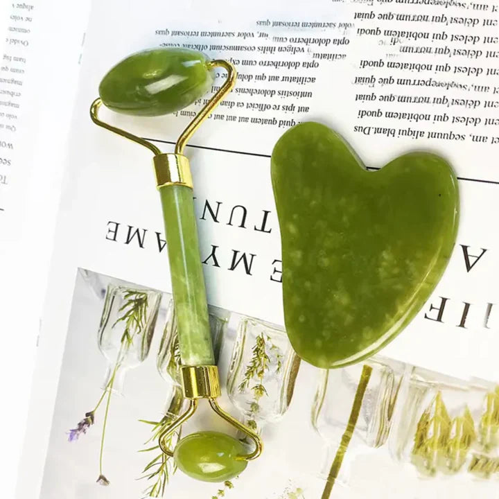 BowLift | Instant Glow Gua Sha & Jade Roller Set | For radiant skin and natural relaxation