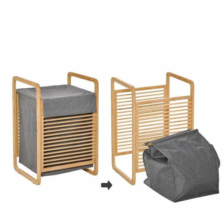 PureWeave Basket – PortaBowlifte Laundry Basket made of Bamboo with Lid | Bowlift