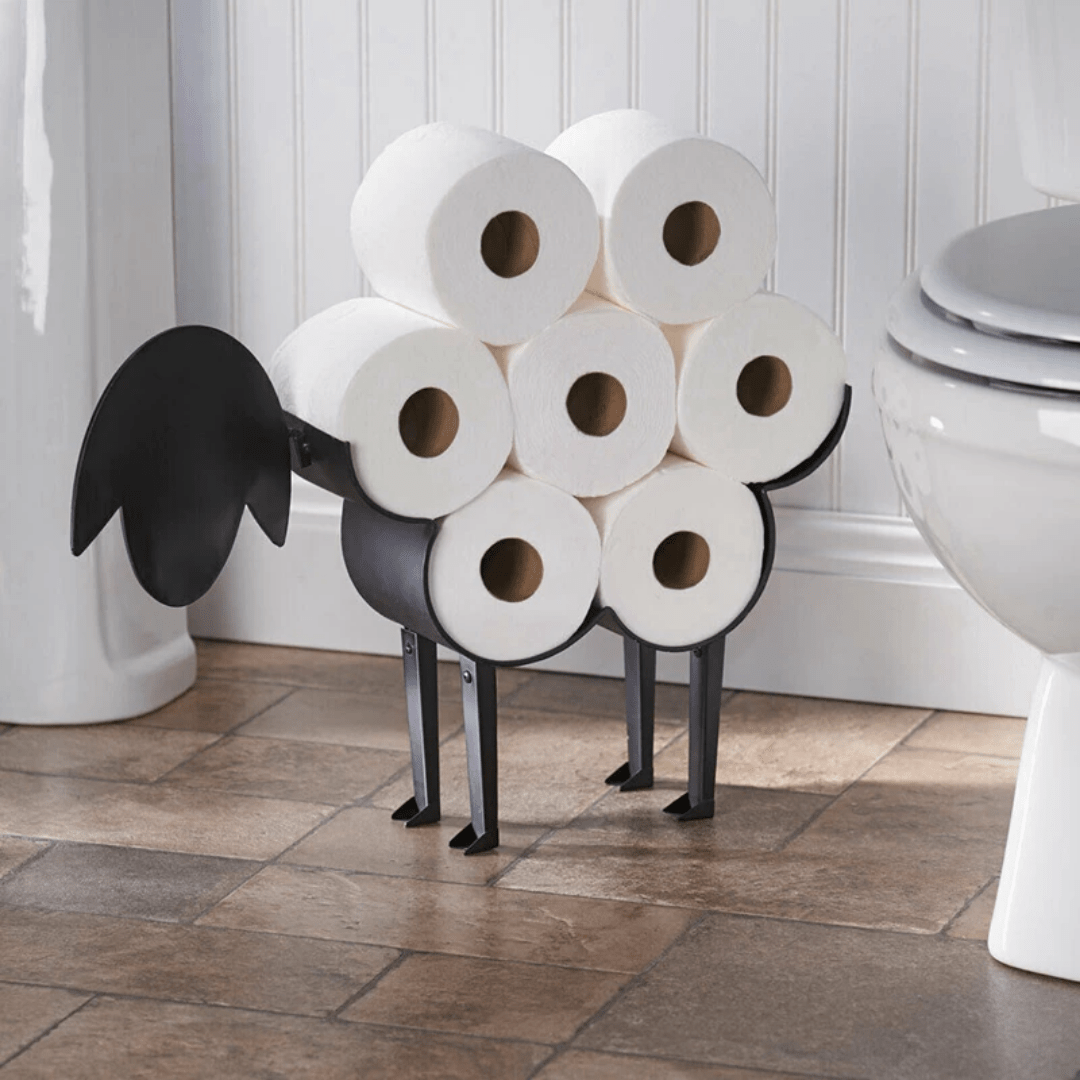 BowLift | Toilet paper holder ROLLITIER | Animal motif made of iron | 33.5×53.5×8.5 cm | Wall decor & storage in one