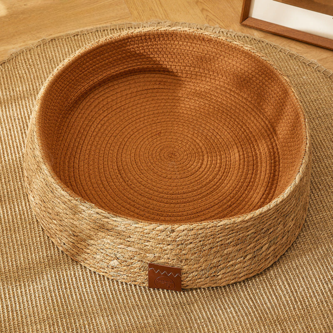 Hand-woven rattan cat scratching bed Bowlift